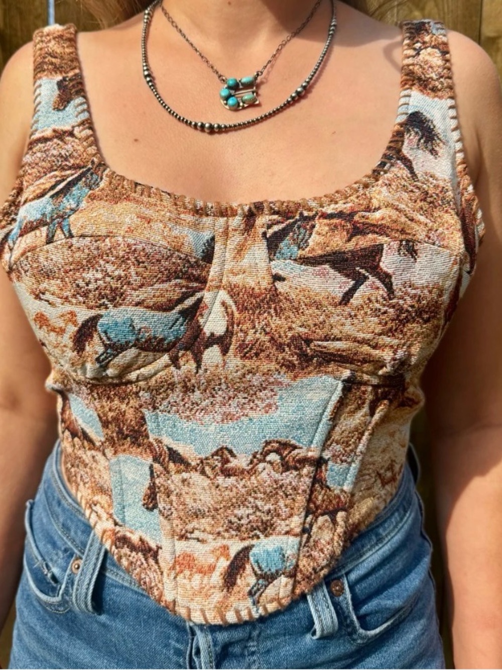 The Giddy Up Stitch Corset Top